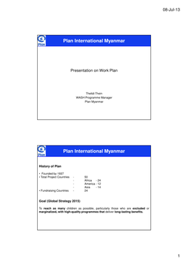 Plan International Myanmar Plan International Myanmar