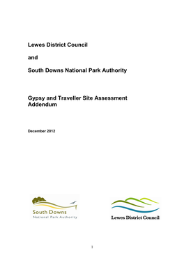 Gypsy and Traveller Site Assessment Addendum