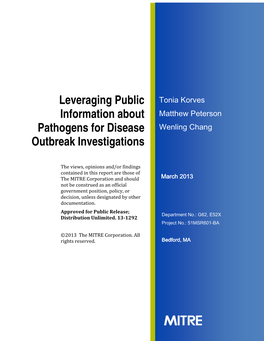 Leveraging Public Information About Pathogens for Disease Outbreak