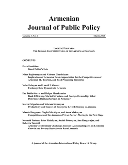 Armenian Journal of Public Policy � Volume�3,�No.�1� � � � � ������ ���������������������������������������������March�2008� 