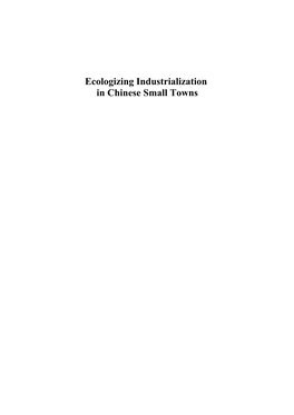 Ecologizing Industrialization in Chinese Small Towns