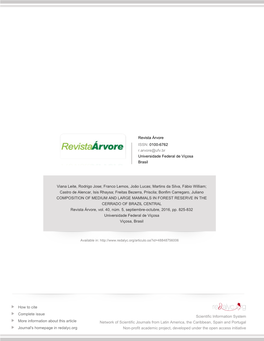 Redalyc.COMPOSITION of MEDIUM and LARGE MAMMALS IN