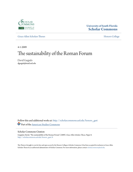 The Sustainability of the Roman Forum