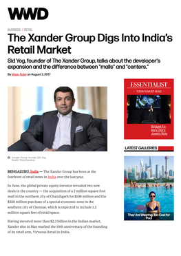 The Xander Group Digs Into India's Retail Market