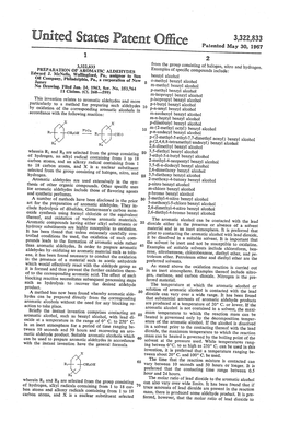 United States Patent Off 3,322,833 Patented May 30, 1967 2 3,322,833 from the Group Consisting of Halogen, Nitro and Hydrogen