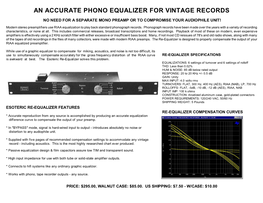 An Accurate Phono Equalizer for Vintage Records