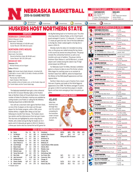 HUSKERS HOST NORTHERN STATE NORTHERN STATE (EXH.) TV: BTN Nov