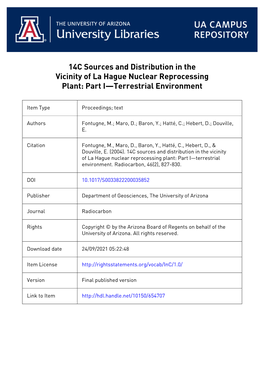 827 14C Sources and Distribution in the Vicinity of La