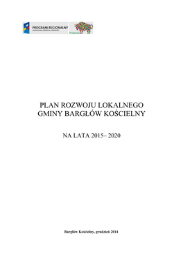 Plan Rozwoju Lokalnego Gminy Bargłów Kościelny