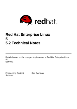 Red Hat Enterprise Linux 5 5.2 Technical Notes