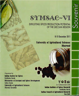 National Symposium on Spices and Aromatic Crops (Symsac Vi)
