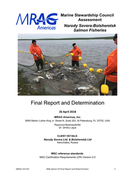 Final Report and Determination