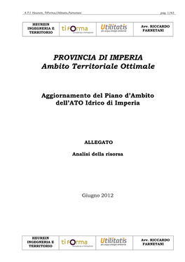 PROVINCIA DI IMPERIA Ambito Territoriale Ottimale