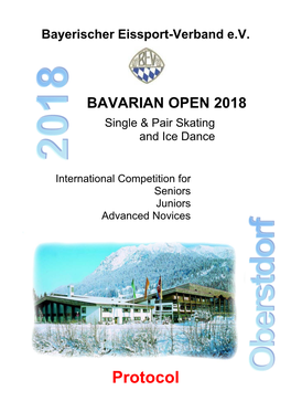 Protocol Bavarian Open 2018 Time Schedule