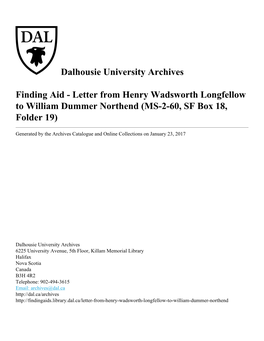 Letter from Henry Wadsworth Longfellow to William Dummer Northend (MS-2-60, SF Box 18, Folder 19)