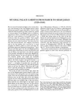 Mughal Palace Gardens from Babur to Shahjahan (1526-1648)