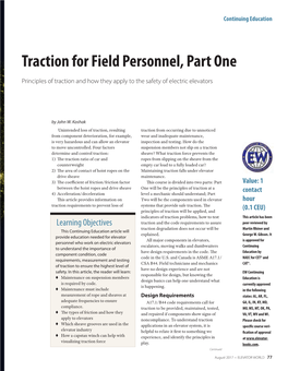 Traction for Field Personnel, Part One