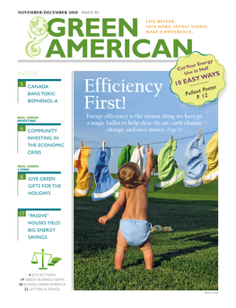 GREEN AMERICAN GREENAMERICA.ORG in COOPERATION Your Energy Green America's Mission Is to Harness Economic Power for a Just and Sus- Tainable Society