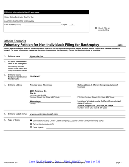1 Voluntary Petition for Non-Individuals Filing for Bankruptcy 04/20 If More Space Is Needed, Attach a Separate Sheet to This Form