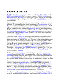 History of English