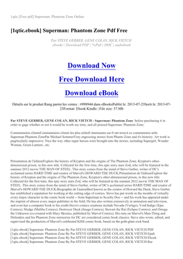 1Qtic [Free Pdf] Superman: Phantom Zone Online