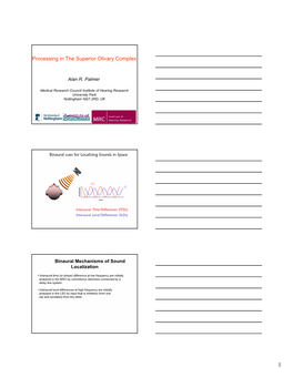 Processing in the Superior Olivary Complex.Pdf