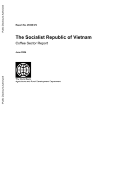 The Socialist Republic of Vietnam Coffee Sector Report