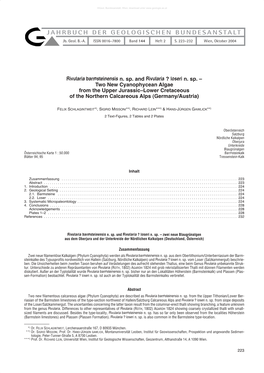 JAHRBUCH DER GEOLOGISCHEN BUNDESANSTALT Jb