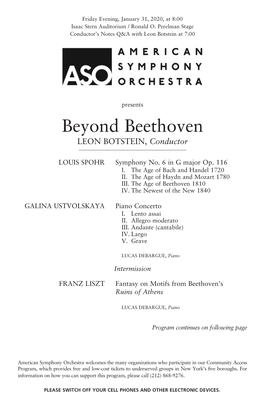 Beyond Beethoven LEON BOTSTEIN, Conductor