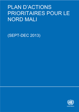 Plan D'actions Prioritaires Pour Le Nord Mali