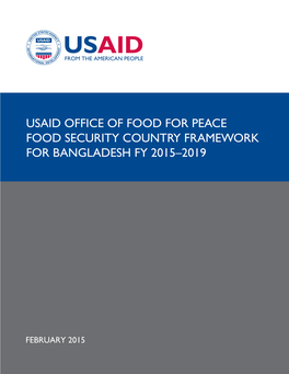 A Food Security Country Framework for Bangladesh for FY 2015