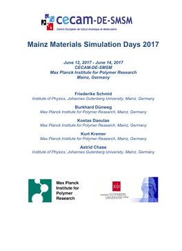 Mainz Materials Simulation Days 2017