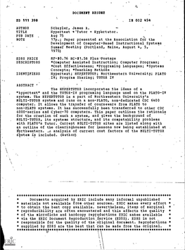 IR 002 454 Hypertext 'Tutor = Hypertutor. 17P.; Paper