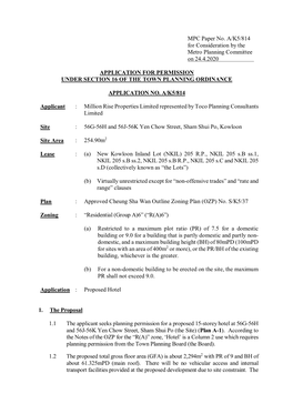 MPC Paper No. A/K5/814 for Consideration by the Metro Planning Committee on 24.4.2020