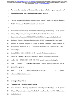 Gene Expression of Diaphorina Citri Gut and Candidatus Liberiba