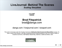 Livejournal: Behind the Scenes Scaling Storytime