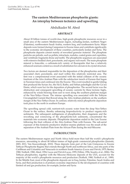 The Eastern Mediterranean Phosphorite Giants: an Interplay Between Tectonics and Upwelling