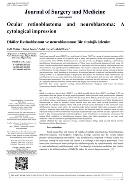 Ocular Retinoblastoma and Neuroblastoma: a Cytological Impression