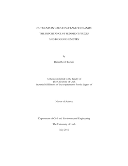 Nutrients in Great Salt Lake Wetlands