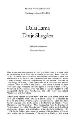 Dalai Lama Dorje Shugden