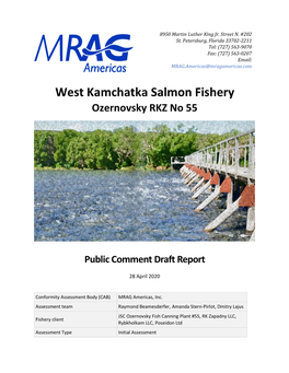 West Kamchatka Salmon Fishery Ozernovsky RKZ No 55