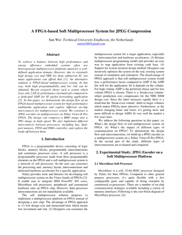 A FPGA-Based Soft Multiprocessor System for JPEG Compression