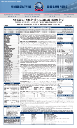 Twins Notes 7-30 Vs. CLE.Pdf