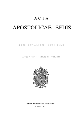 Apostolicae Sedis