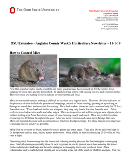 OSU Extension - Auglaize County Weekly Horticulture Newsletter – 11-1-19