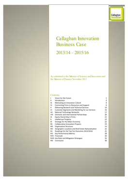 Callaghan Innovation Business Case 2013/14 – 2015/16