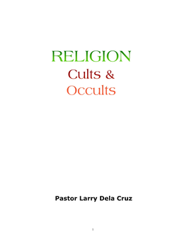 Religions, Cults & Occults