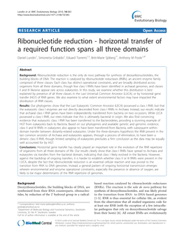 Ribonucleotide Reduction