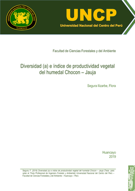 (A) E Índice De Productividad Vegetal Del Humedal Chocon – Jauja