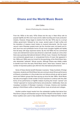 Ghana and the World Music Boom